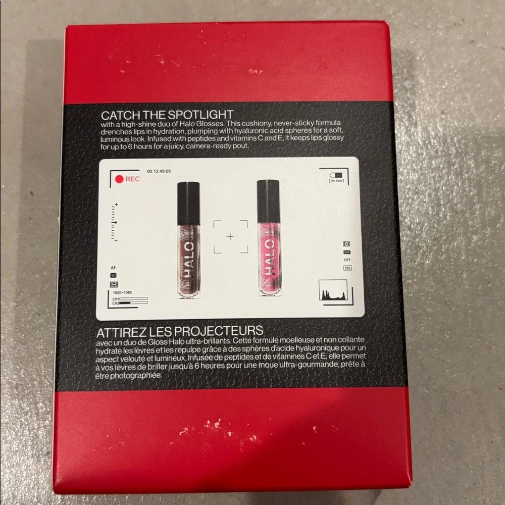 Smashbox Bundle: HighDef Plumping Lip Gloss Duo + Cult Fave Makeup Bag w giftbag